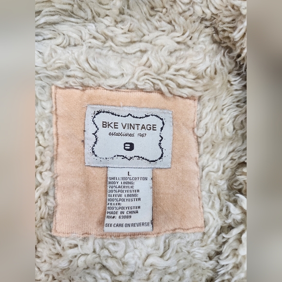 BKE vintage distressed look jacket woman’s faux fur - Picture 4 of 7